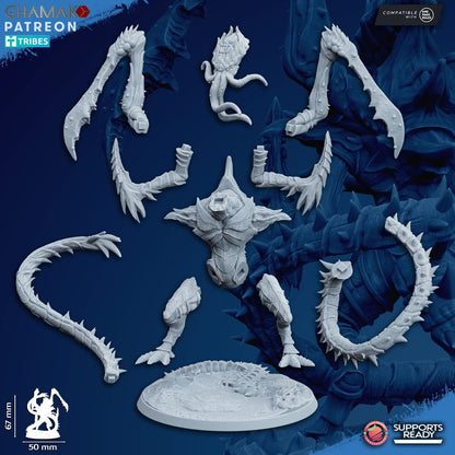 Bio Swarm Psyonic Reaper, proxy miniature, monster, 28mm heroic scale unpainted resin, view 2