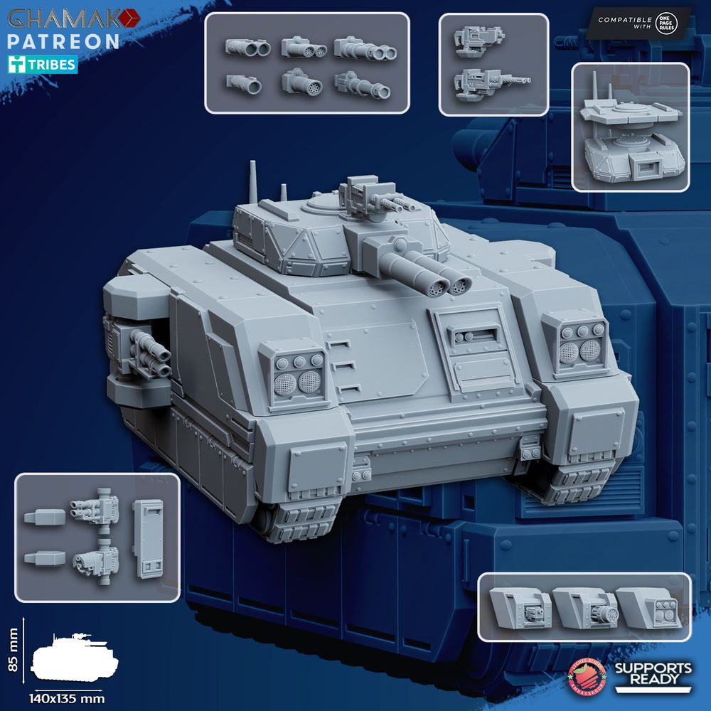 Space Knights Tactical Tank, proxy miniature, 28mm heroic scale unpainted resin