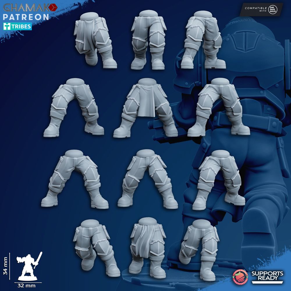 Crusader Knights Acolytes (12 Units), proxy miniature, squad, 28mm heroic scale unpainted resin, view 7