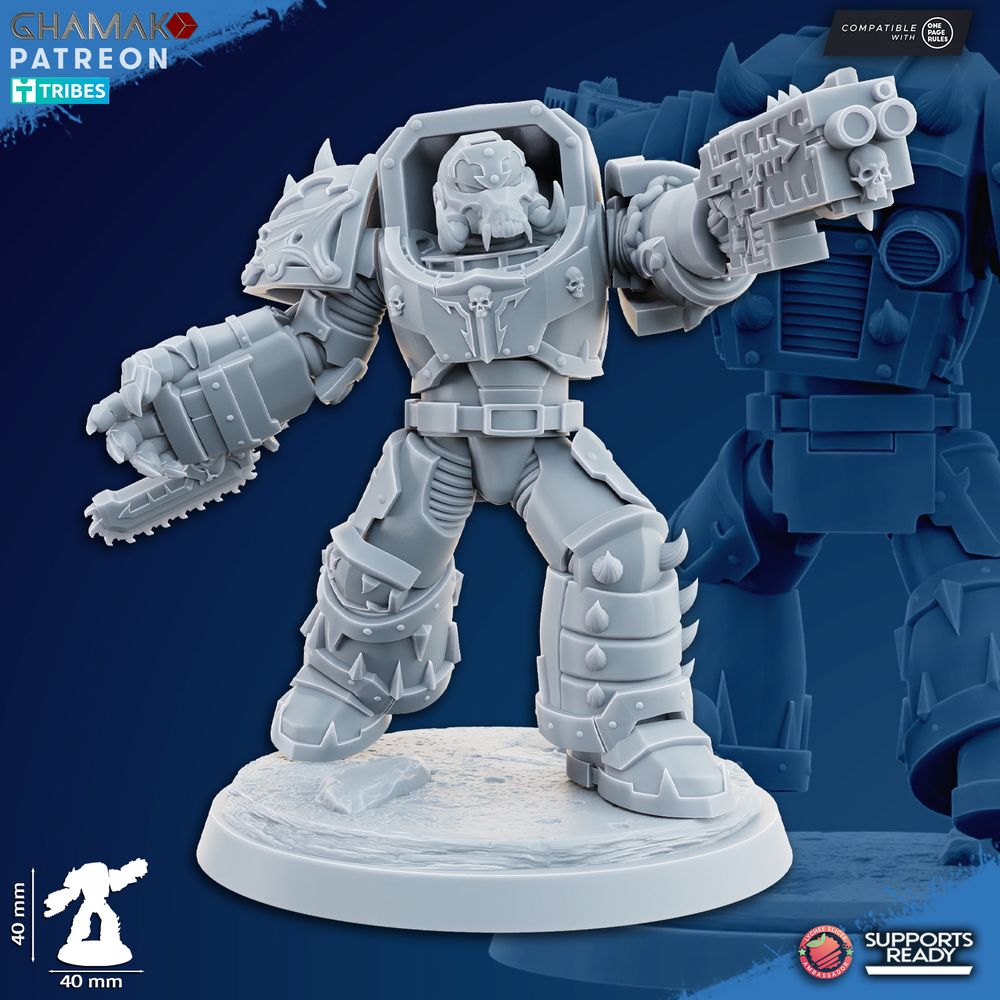 Dark Space Knights Exterminators (7 Units), proxy miniature, squad, 28mm heroic scale unpainted resin, view 6