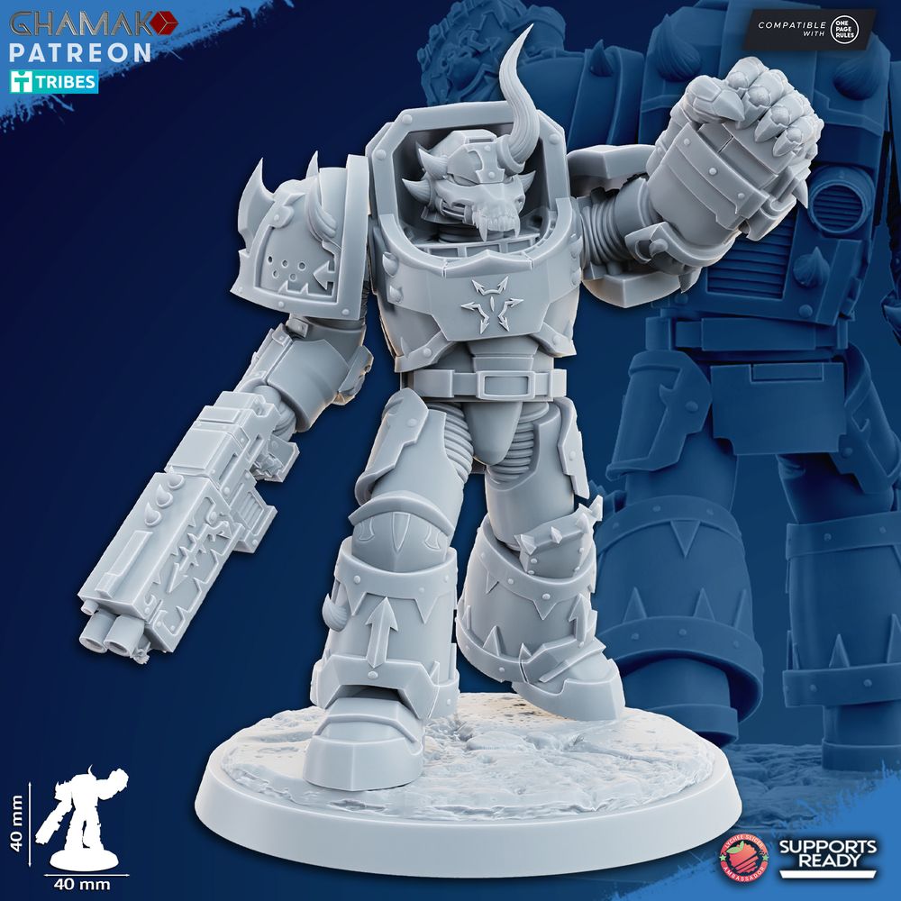Dark Space Knights Exterminators (7 Units), proxy miniature, squad, 28mm heroic scale unpainted resin, view 5