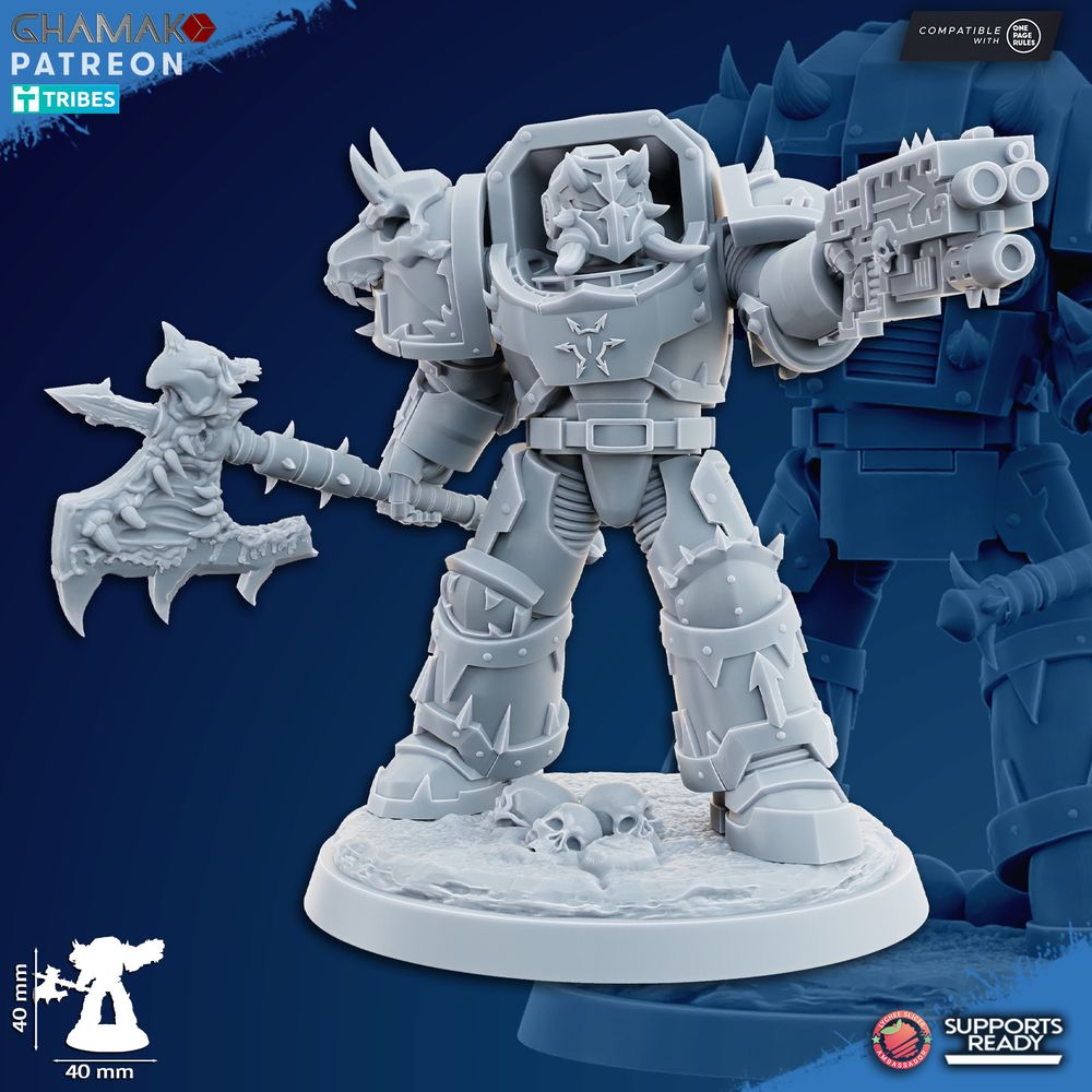Dark Space Knights Exterminators (7 Units), proxy miniature, squad, 28mm heroic scale unpainted resin, view 7