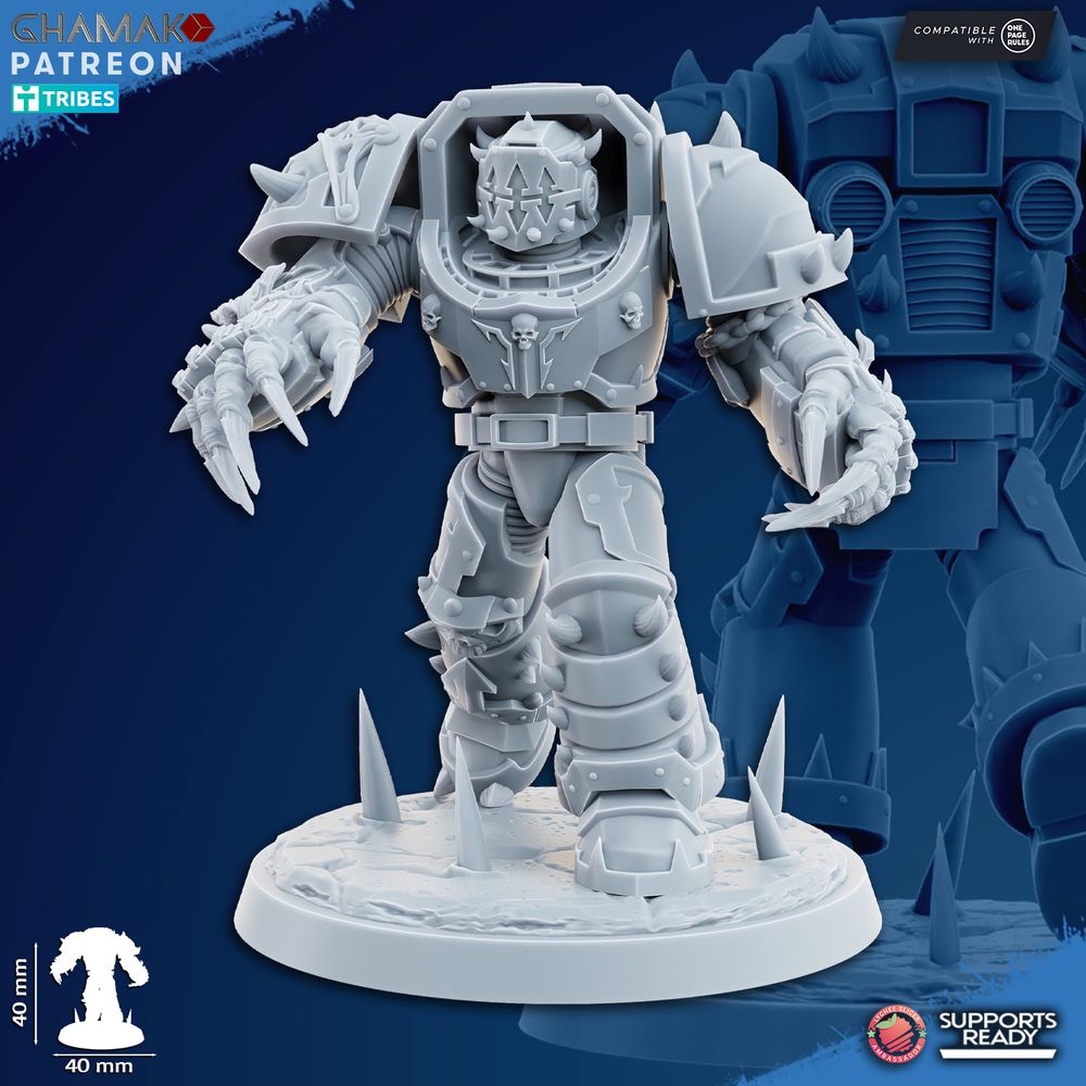 Dark Space Knights Exterminators (7 Units), proxy miniature, squad, 28mm heroic scale unpainted resin, view 8