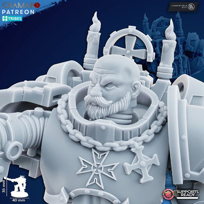 Crusader Knights Lord Of The Order, proxy miniature, character, 28mm heroic scale unpainted resin, view 4