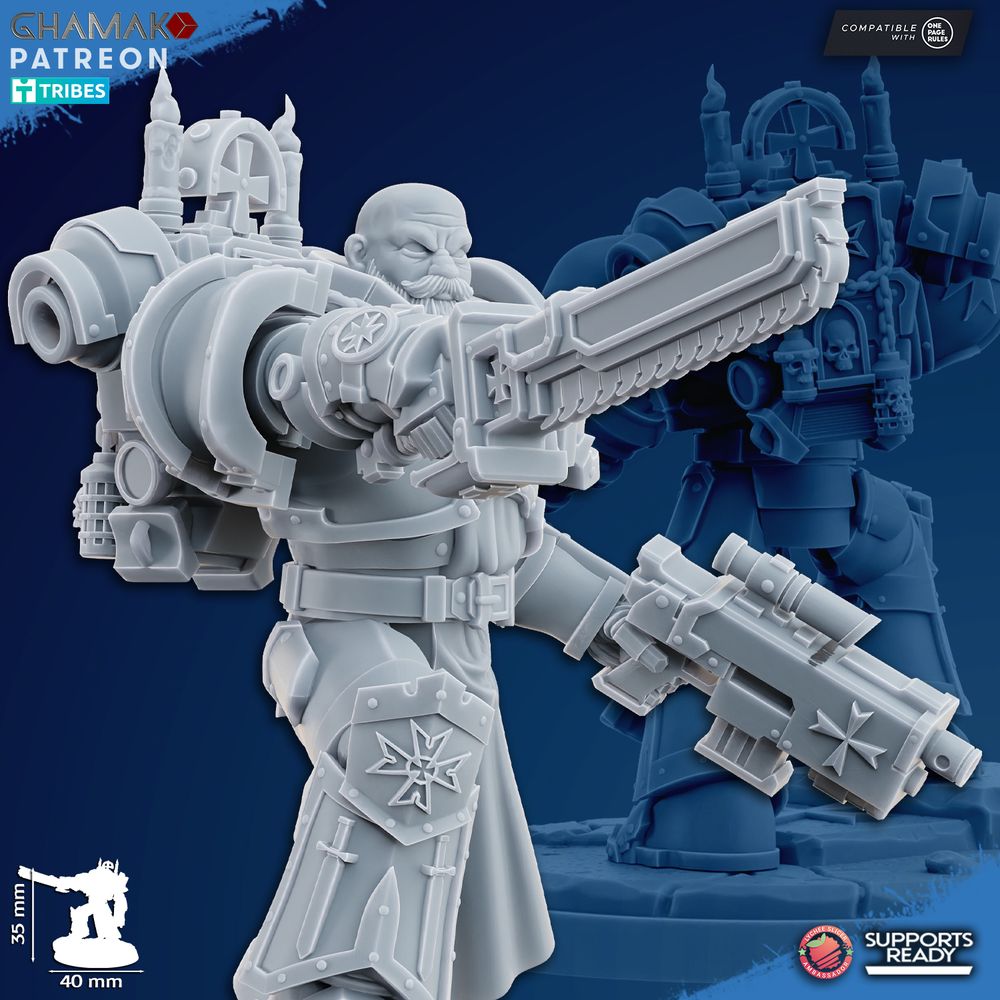 Crusader Knights Lord Of The Order, proxy miniature, character, 28mm heroic scale unpainted resin, view 5