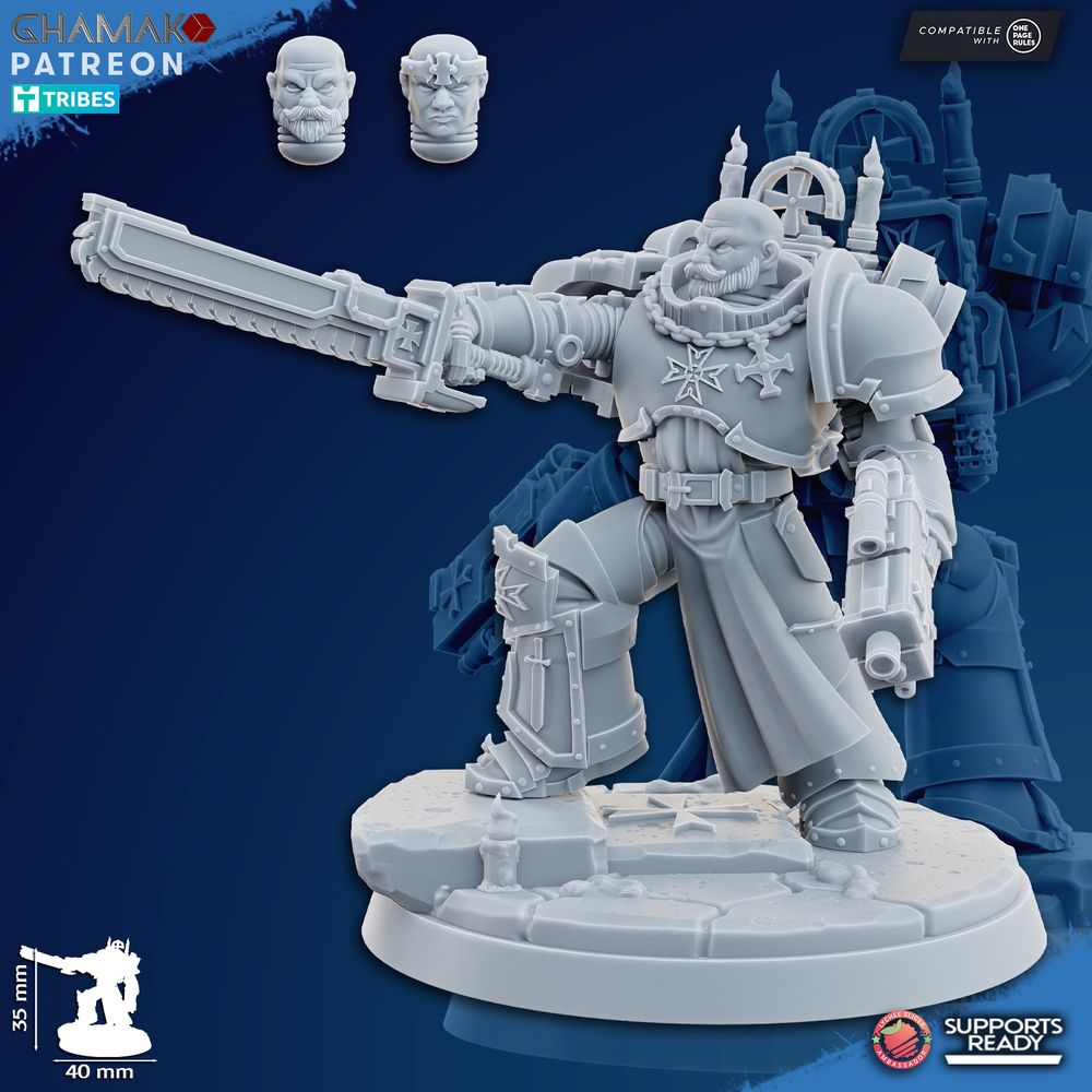 Crusader Knights Lord Of The Order, proxy miniature, character, 28mm heroic scale unpainted resin