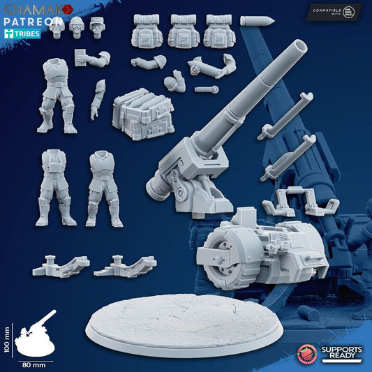 Freedom Guard Artillery, Imperial Army proxy miniature, 28mm heroic scale unpainted resin, view 2