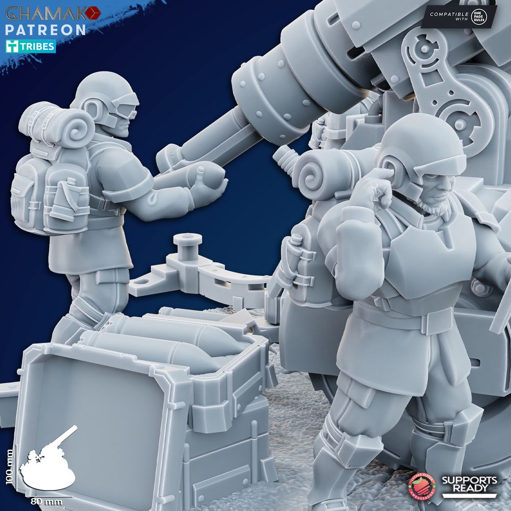 Freedom Guard Artillery, Imperial Army proxy miniature, 28mm heroic scale unpainted resin, view 4