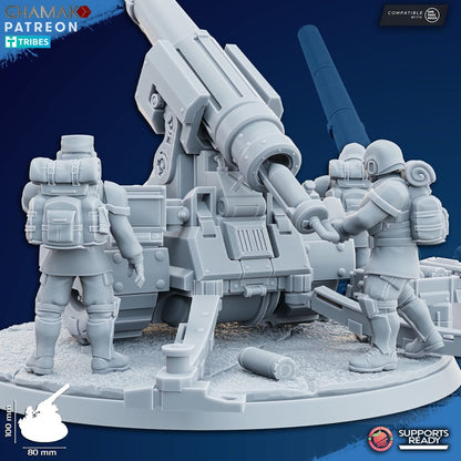 Freedom Guard Artillery, Imperial Army proxy miniature, 28mm heroic scale unpainted resin, view 3