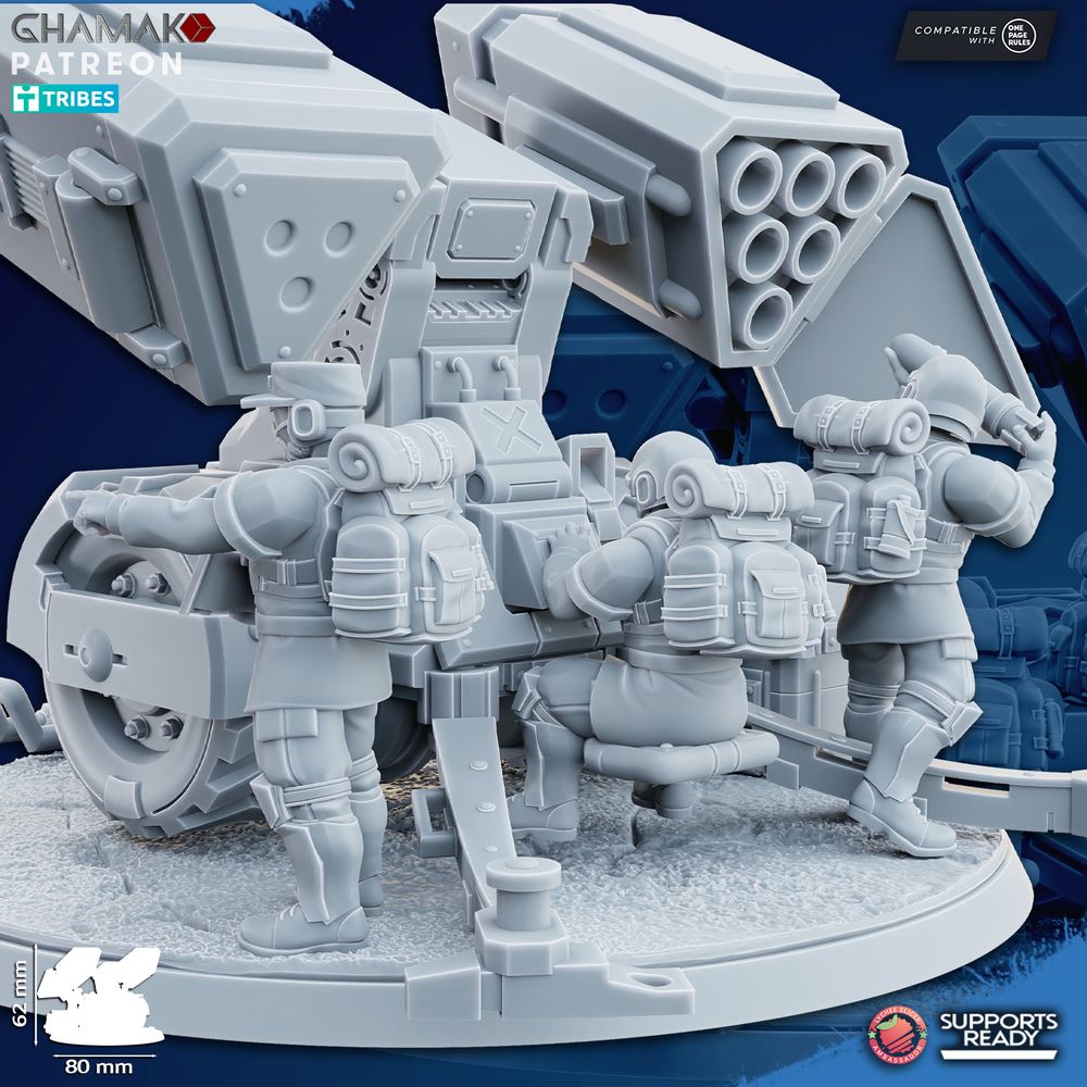 Freedom Guard Multi Rocket Launcher, Imperial Army proxy miniature, artillery, 28mm heroic scale unpainted resin, view 5