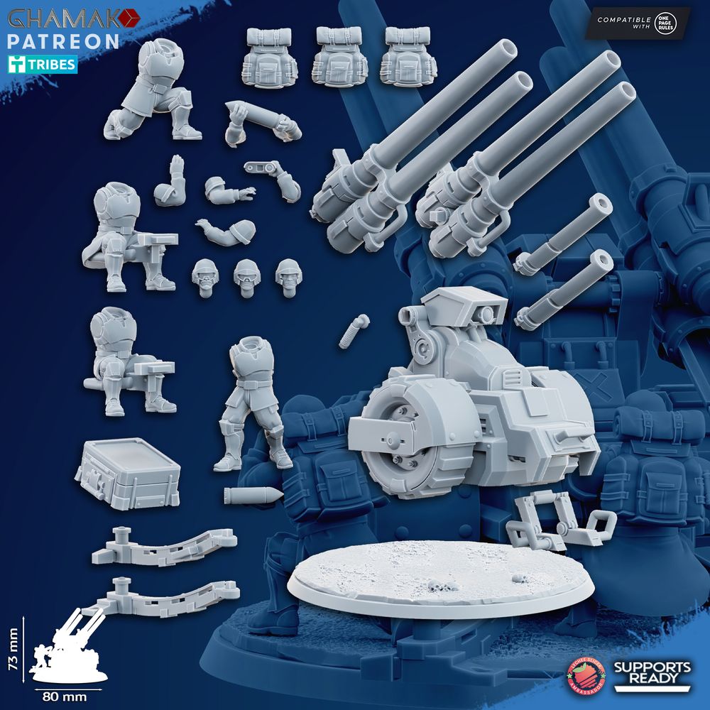 Freedom Guard Multi Artillery, Imperial Army proxy miniature, 28mm heroic scale unpainted resin, view 2