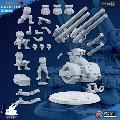 Freedom Guard Multi Artillery, Imperial Army proxy miniature, 28mm heroic scale unpainted resin, view 2