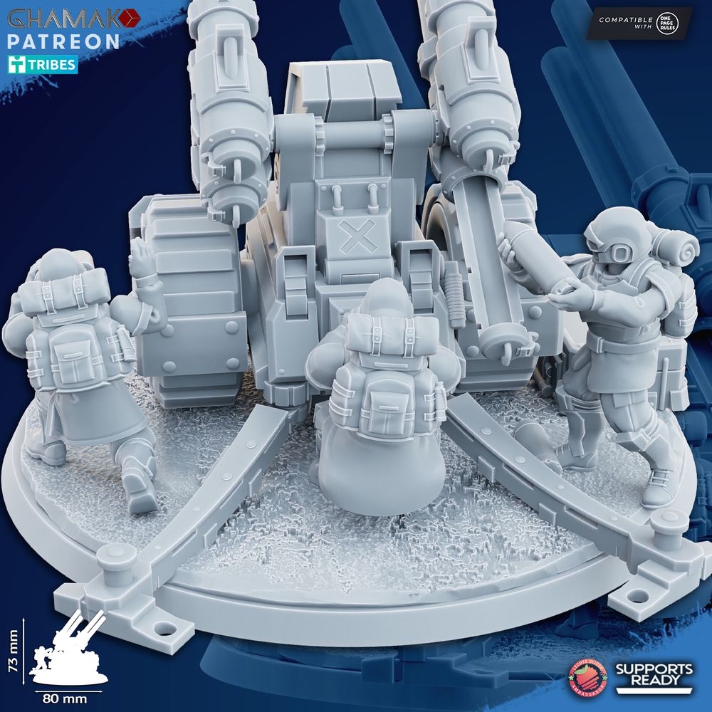 Freedom Guard Multi Artillery, Imperial Army proxy miniature, 28mm heroic scale unpainted resin, view 5