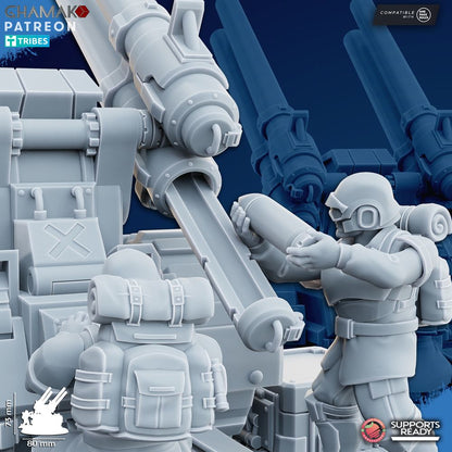 Freedom Guard Multi Artillery, Imperial Army proxy miniature, 28mm heroic scale unpainted resin, view 3
