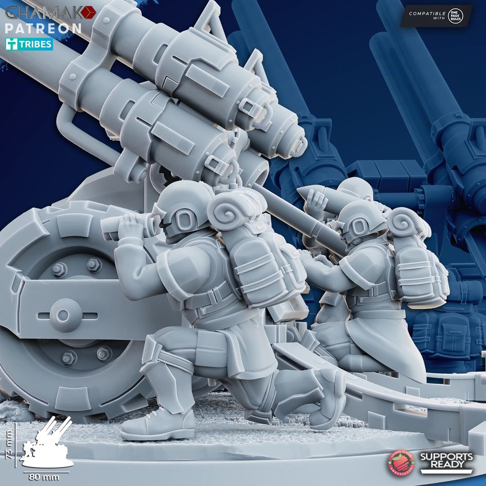 Freedom Guard Multi Artillery, Imperial Army proxy miniature, 28mm heroic scale unpainted resin, view 4