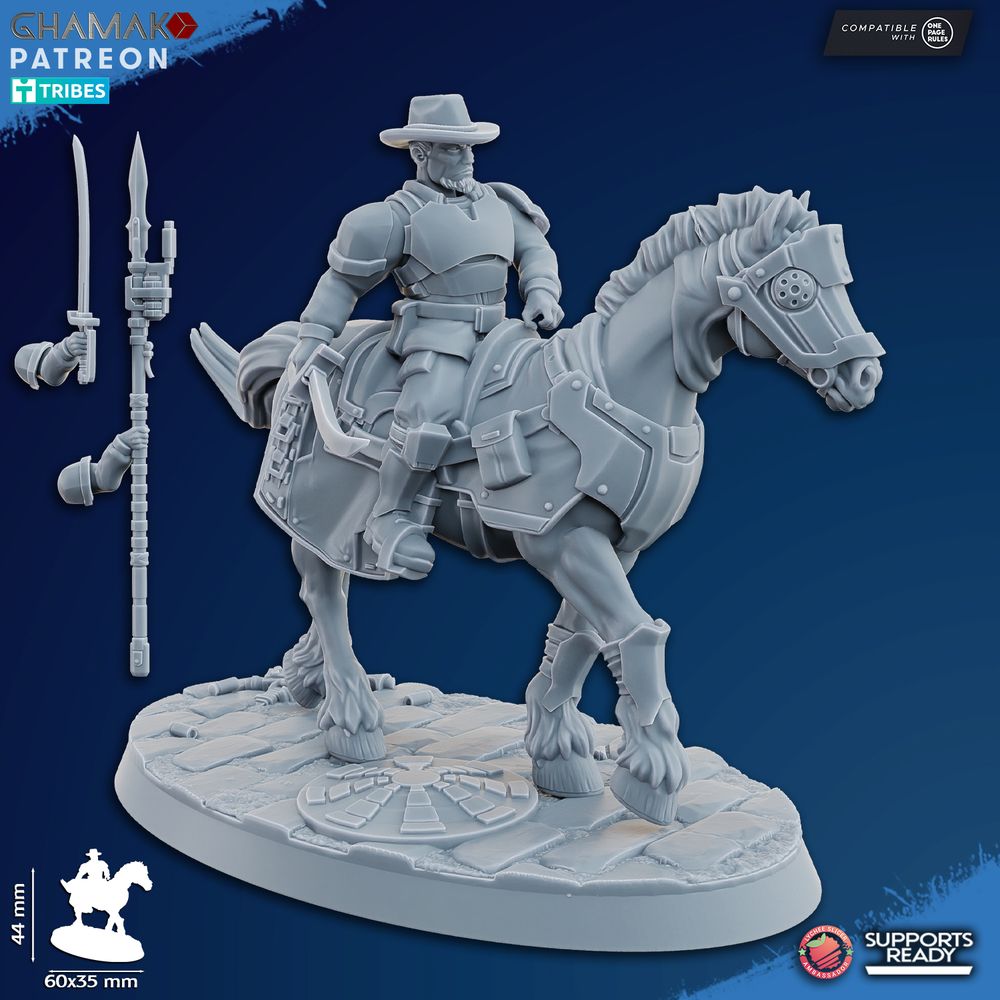Imperial Army Freedom Guard Cavalry (5 Units), 28mm heroic scale unpainted resin, view 3