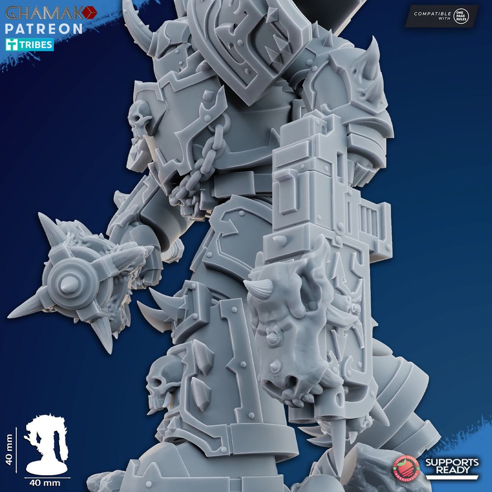 Dark Space Knights Exterminator Lord, proxy miniature, character, 28mm heroic scale unpainted resin, view 