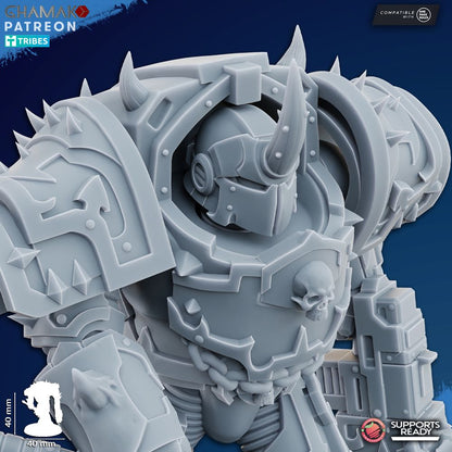 Dark Space Knights Exterminator Lord Hitch, proxy miniature, character, 28mm heroic scale unpainted, view 
