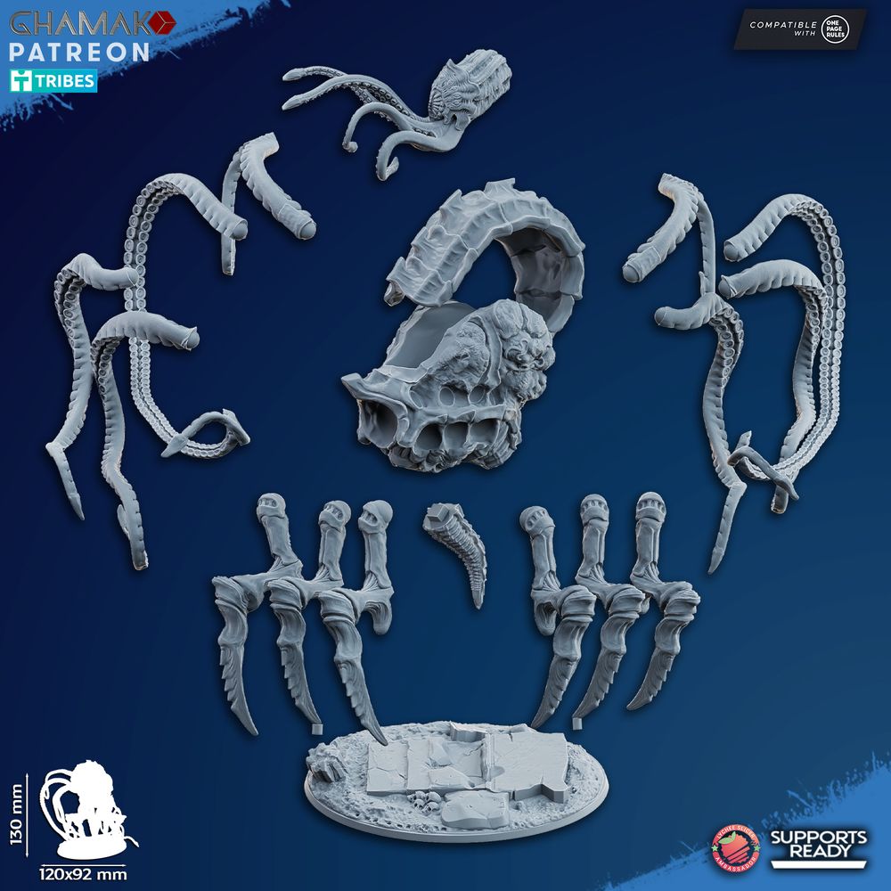 Bio Swarm Venefic Brooder, proxy miniature, monster, 28mm heroic scale unpainted resin, view 2
