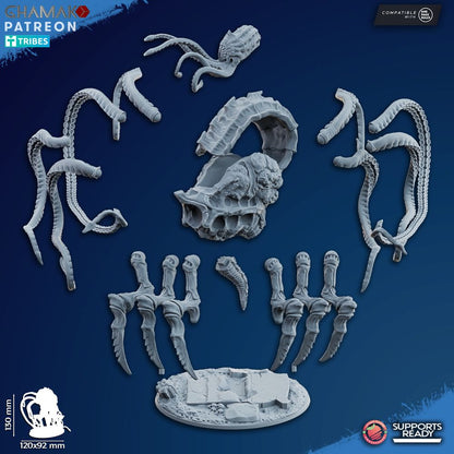 Bio Swarm Venefic Brooder, proxy miniature, monster, 28mm heroic scale unpainted resin, view 2