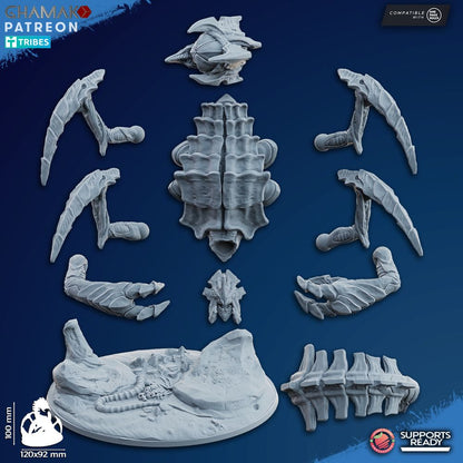 Bio Swarm Plasmatic Scorpid, proxy miniature, monster, 28mm heroic scale unpainted resin, view 2