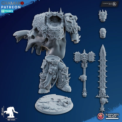 Dark Space Knights Ammon The Traitor, proxy miniature, character, 28mm heroic scale unpainted resin, view 