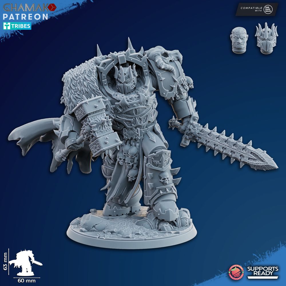 Dark Space Knights Ammon The Traitor, proxy miniature, character, 28mm heroic scale unpainted resin