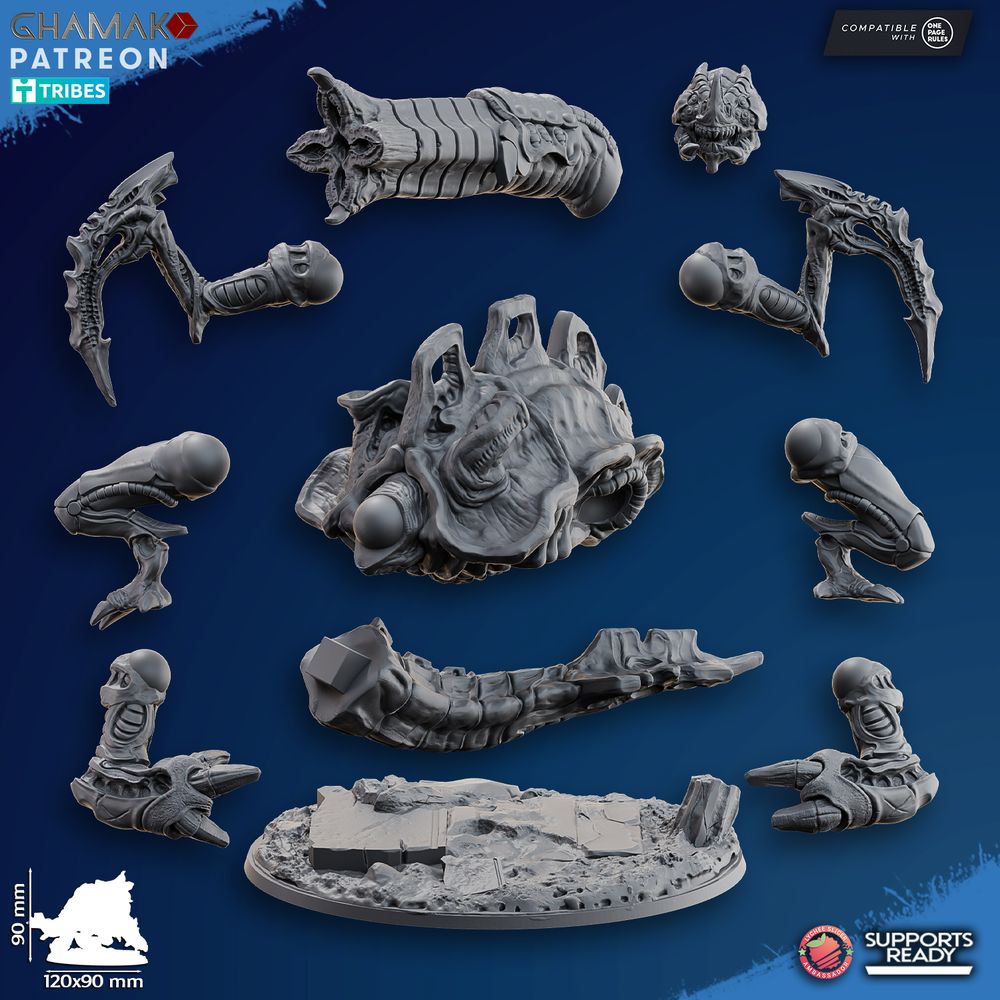 Bio Swarm Plasmatic Hulk, proxy miniature, monster, 28mm heroic scale unpainted resin, view 2