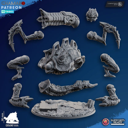 Bio Swarm Plasmatic Hulk, proxy miniature, monster, 28mm heroic scale unpainted resin, view 2