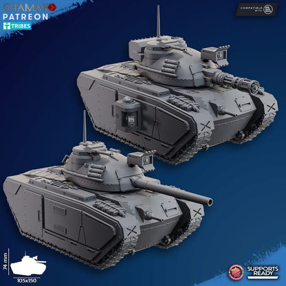 Freedom Guard Main Battle Tank, Imperial Army proxy miniature, 28mm heroic scale unpainted resin