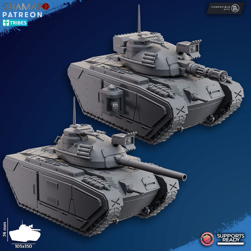 Freedom Guard Main Battle Tank, Imperial Army proxy miniature, 28mm heroic scale unpainted resin
