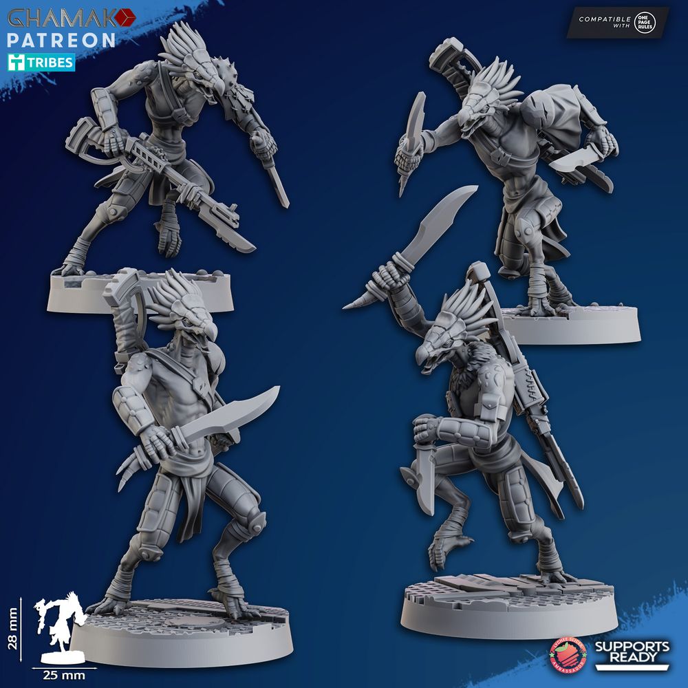 Tuai Scavengers, proxy miniature, 28mm heroic scale unpainted resin, view 4