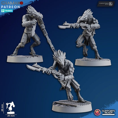 Tuai Scavengers, proxy miniature, 28mm heroic scale unpainted resin, view 3