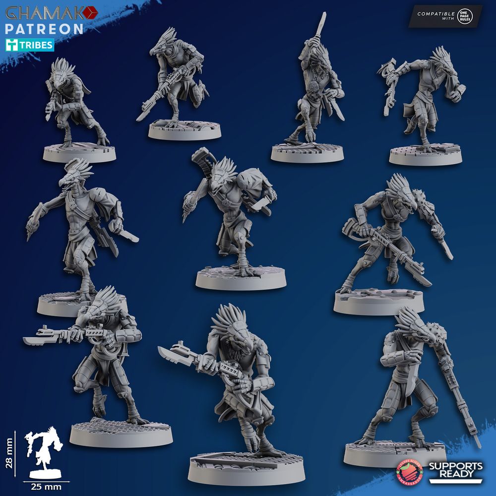 Tuai Scavengers, proxy miniature, 28mm heroic scale unpainted resin