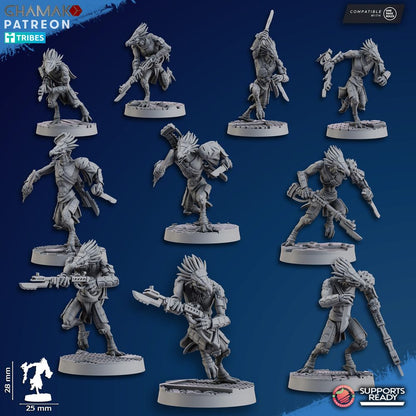 Tuai Scavengers, proxy miniature, 28mm heroic scale unpainted resin
