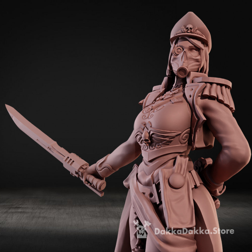 Imperial Army Female Commissar, 28mm heroic scale unpainted resin, view 8