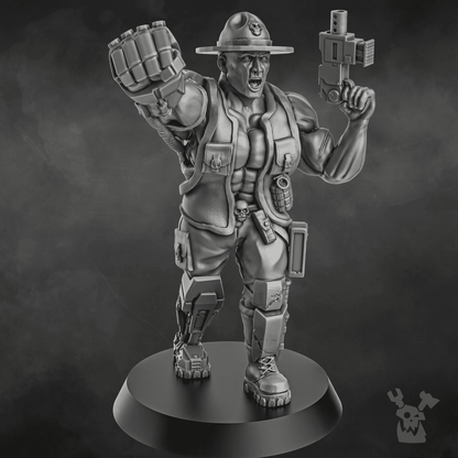 Imperial Army Jungle Fighters Commander, 28mm heroic scale unpainted resin, view 3