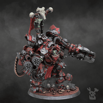 Orks Gharghkool Da Big Wrecka, proxy miniature, 28mm heroic scale unpainted resin, view 9