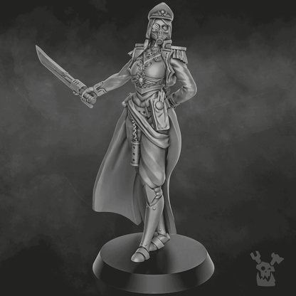 Imperial Army Female Commissar, 28mm heroic scale unpainted resin, view 3