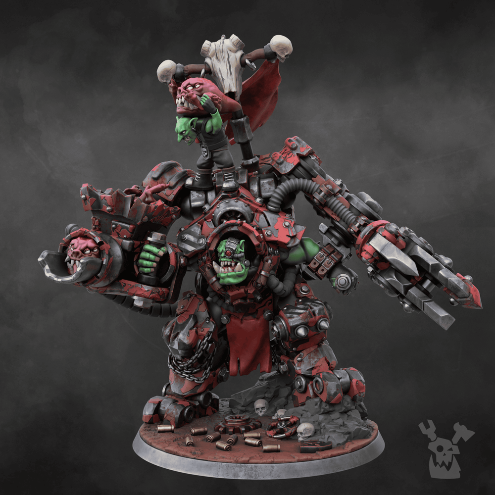 Orks Gharghkool Da Big Wrecka, proxy miniature, 28mm heroic scale unpainted resin, view 7