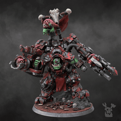Orks Gharghkool Da Big Wrecka, proxy miniature, 28mm heroic scale unpainted resin, view 7