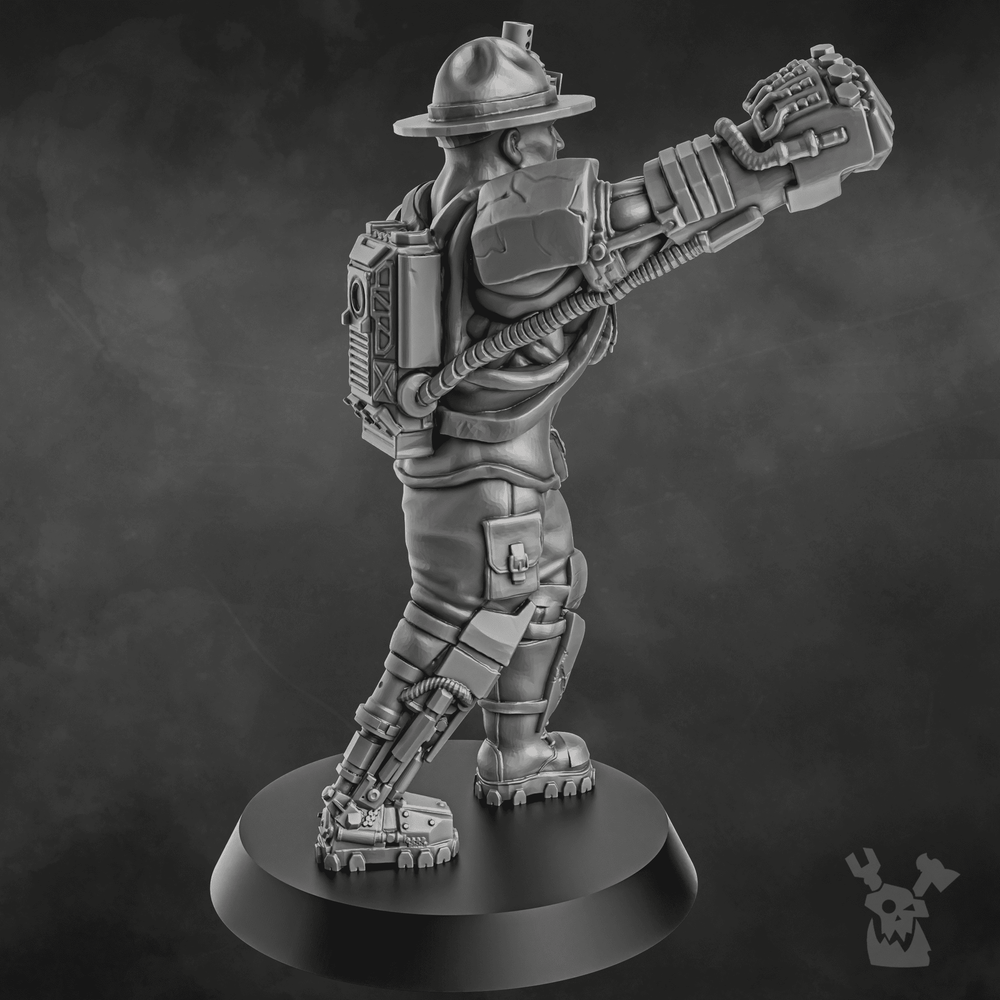 Imperial Army Jungle Fighters Commander, 28mm heroic scale unpainted resin, view 9