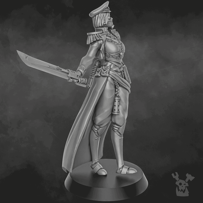 Imperial Army Female Commissar, 28mm heroic scale unpainted resin, view 10