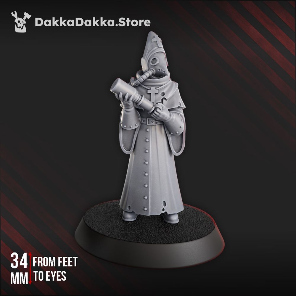 Torquemadas Hospitaller, Trench Warfare proxy miniature, 28mm heroic scale unpainted resin
