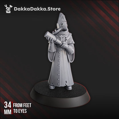 Torquemadas Hospitaller, Trench Warfare proxy miniature, 28mm heroic scale unpainted resin