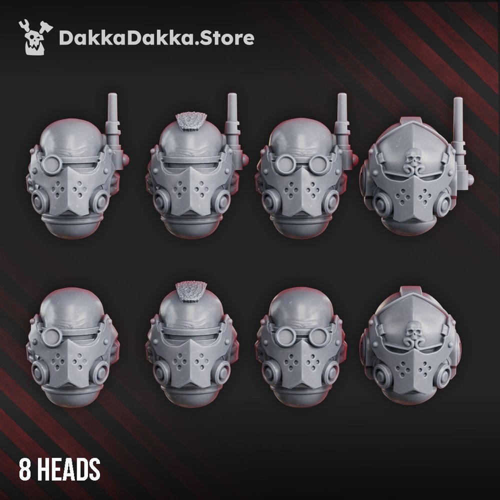 Crimson Knights Recon Heads Set, resin conversion bits, scout, 28mm heroic scale unpainted resin