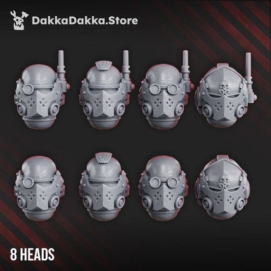 Crimson Knights Recon Heads Set, resin conversion bits, scout, 28mm heroic scale unpainted resin