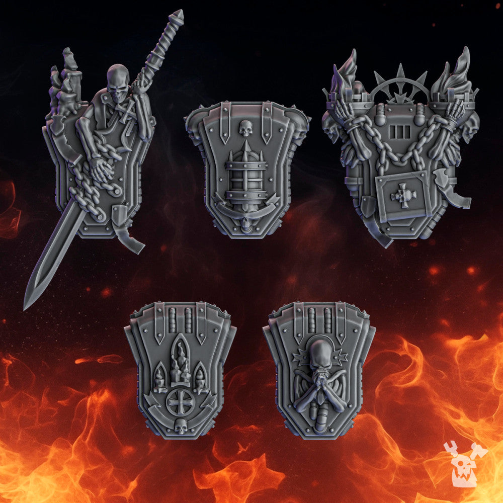Crusader Knights Crusader Shields (Left), resin conversion bits, weapons, 28mm heroic scale unpainted, view 