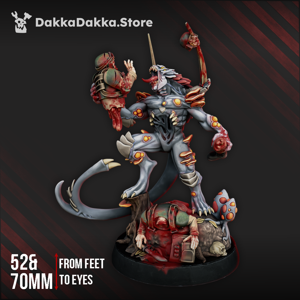 Great Harvest Sporemorph Hunter (70Mm), Bio Swarm proxy miniature, 28mm heroic scale unpainted resin