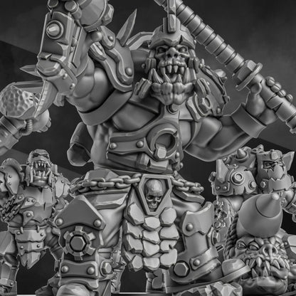 Orks Head Crackaz Mob, proxy miniature, squad, 28mm heroic scale unpainted resin, view 2